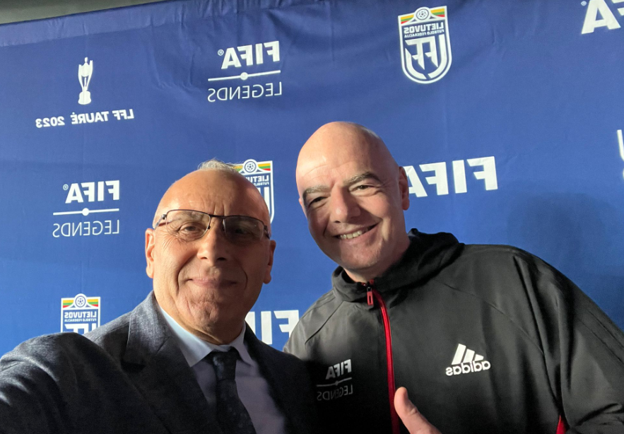 Presidenti Ademi takon presidentin e FIFA-s, Infantino, flasin diskutojnë për zhvillimin e futbollit kosovar  