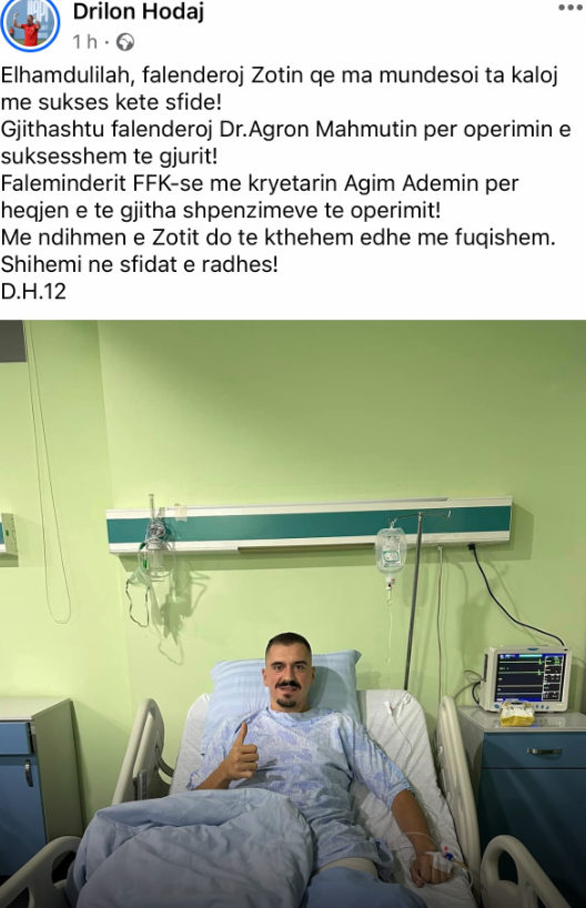 Operohet me sukses “gardiani” i FC Liria, falemnderon mjekun dhe presidentin Ademi