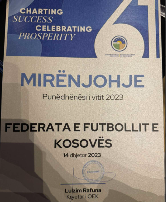 FFK shpallet “Punëdhënësi i vitit 2023” nga OEK