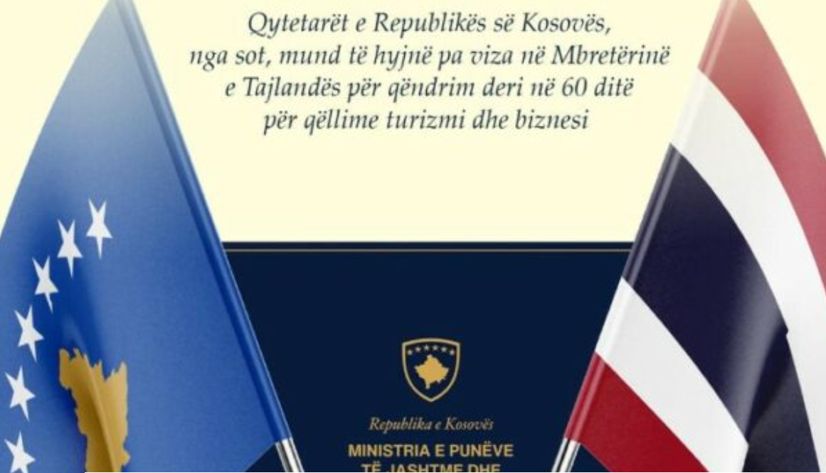 Tajlanda heq vizat për qytetarët e Kosovës