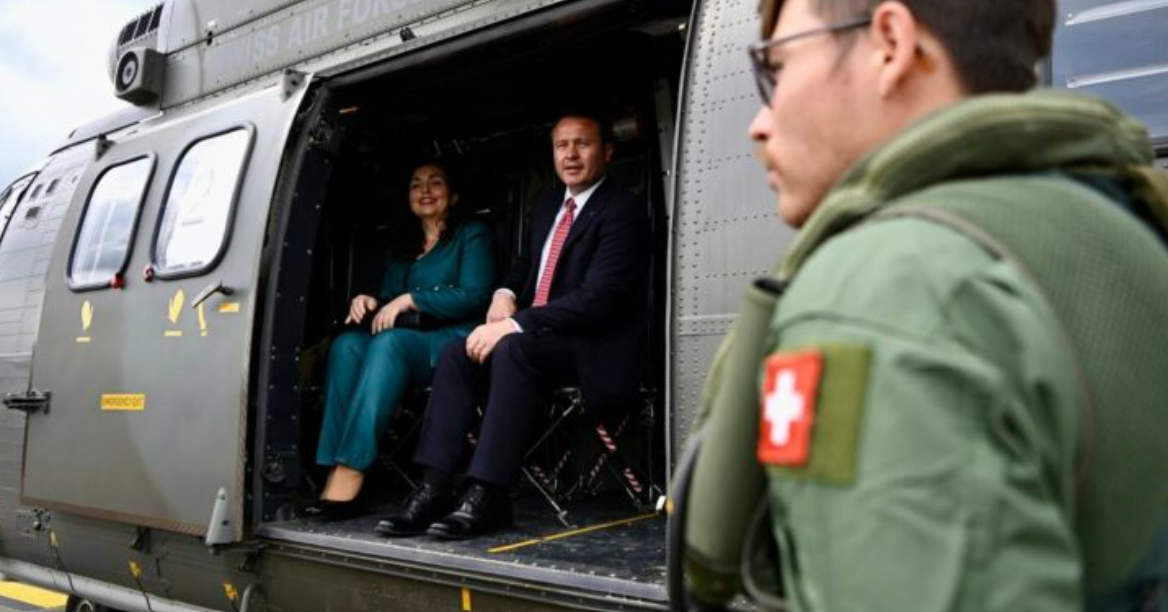 Me helikopter ushtarak, Osmani fillon vizitën shtetërore në Zvicër