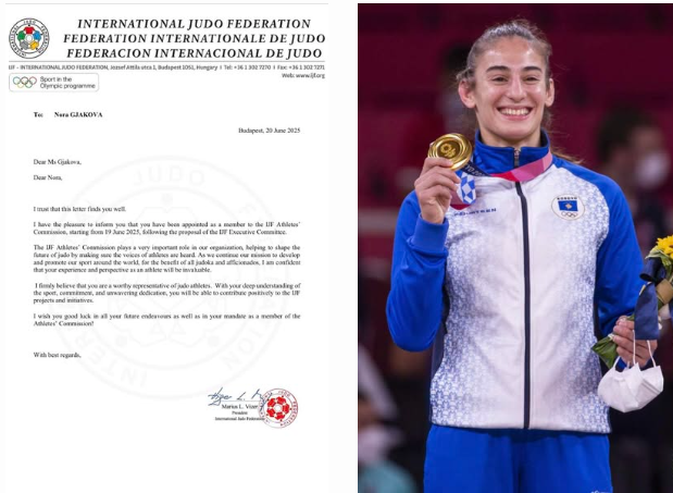 Nga medaljet në vendimmarrje, Nora Gjakova, anëtare e IJF! Nga medaljet në vendimmarrje, Nora Gjakova, anëtare e IJF!