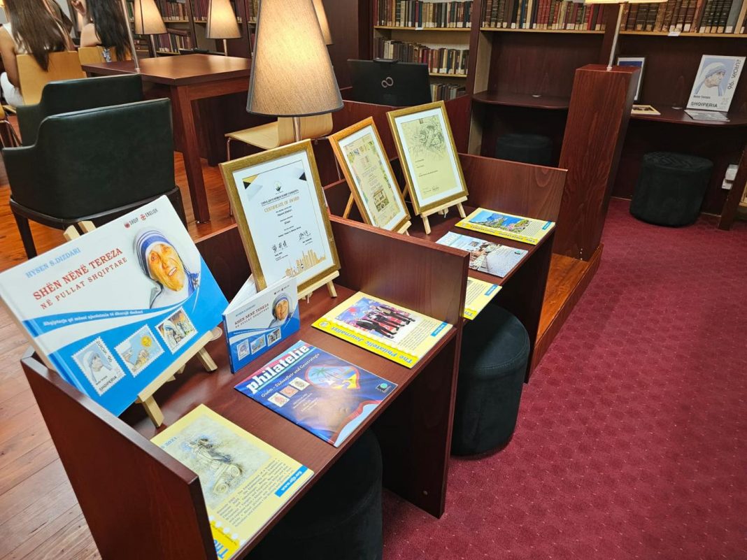 115-vjetori i Shën Nënë Terezës, ekspozitë filatelike në Bibliotekën Kombëtare