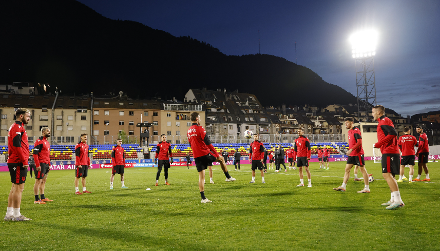 Kombëtarja shqiptare kryen stërvitjen e fundit, gati për ndeshjen me Andorrën