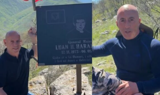 Haradinaj me bashkëluftëtar ngjitet në vendin ku ra Luani, bashkë me të edhe Lladrovci