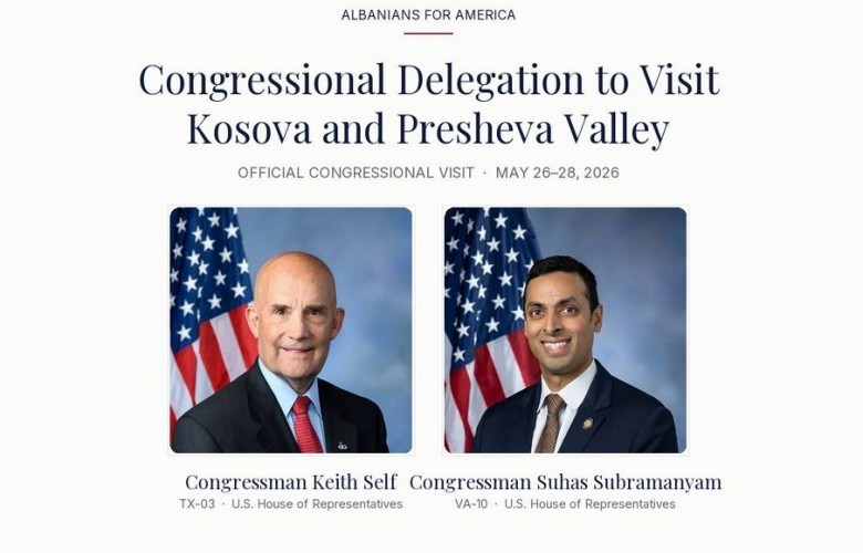 Nesër vijnë në Kosovë kongresistët amerikanë Keith Self dhe Suhas Subramany Nesër vijnë në Kosovë kongresistët amerikanë Keith Self dhe Suhas Subramany