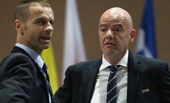 Përplasje FIFA-UEFA, Infantino përballet me kërcënim ligjor